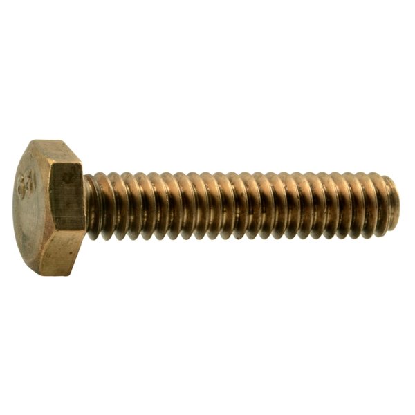 Midwest Fastener 1/4"-20 Hex Head Cap Screw, Silicon Bronze, 1-1/4 in L, 8 PK 39324